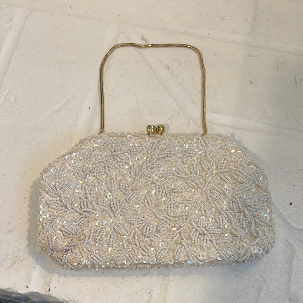 Vintage Beaded Snap Close Bag Made in Hong Kong with Original Box - Picture 2 of 9